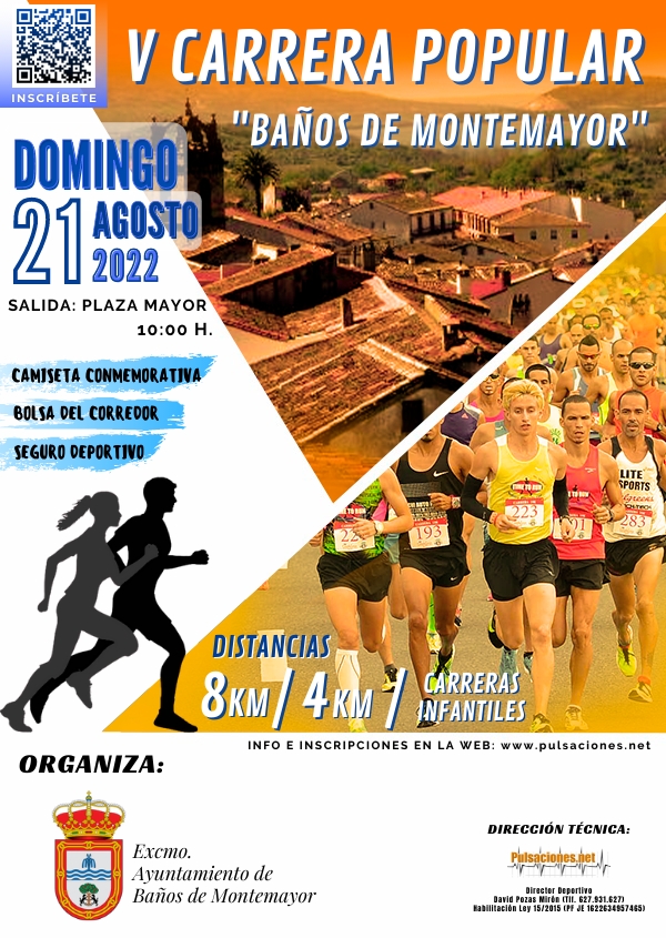 V CARRERA POPULAR BAÑOS DE MONTEMAYOR 2022 - Inscreva-se