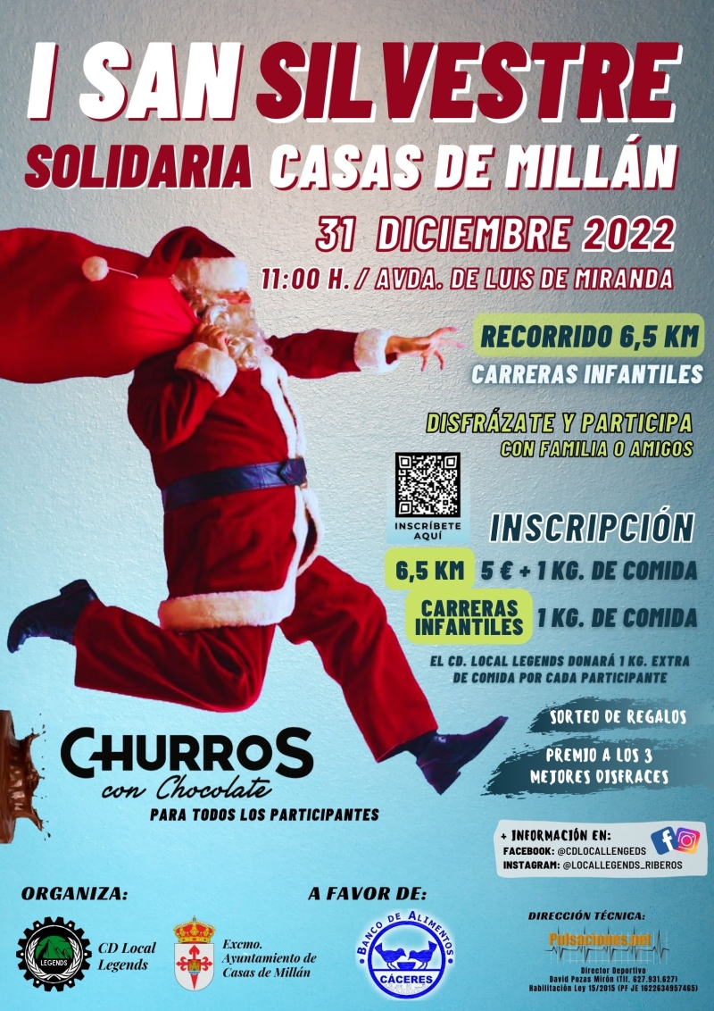 I SAN SILVESTRE SOLIDARIA CASAS DE MILLÁN - Inscríbete