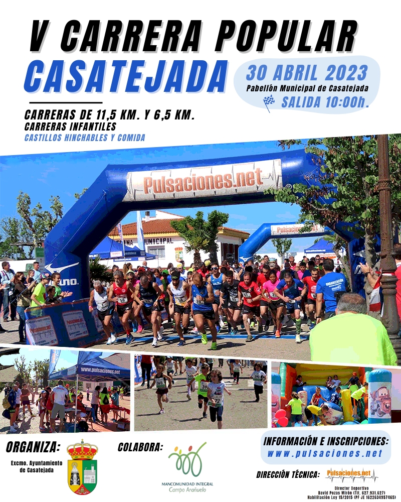 V CARRERA POPULAR CASATEJADA 2023 - Inscríbete