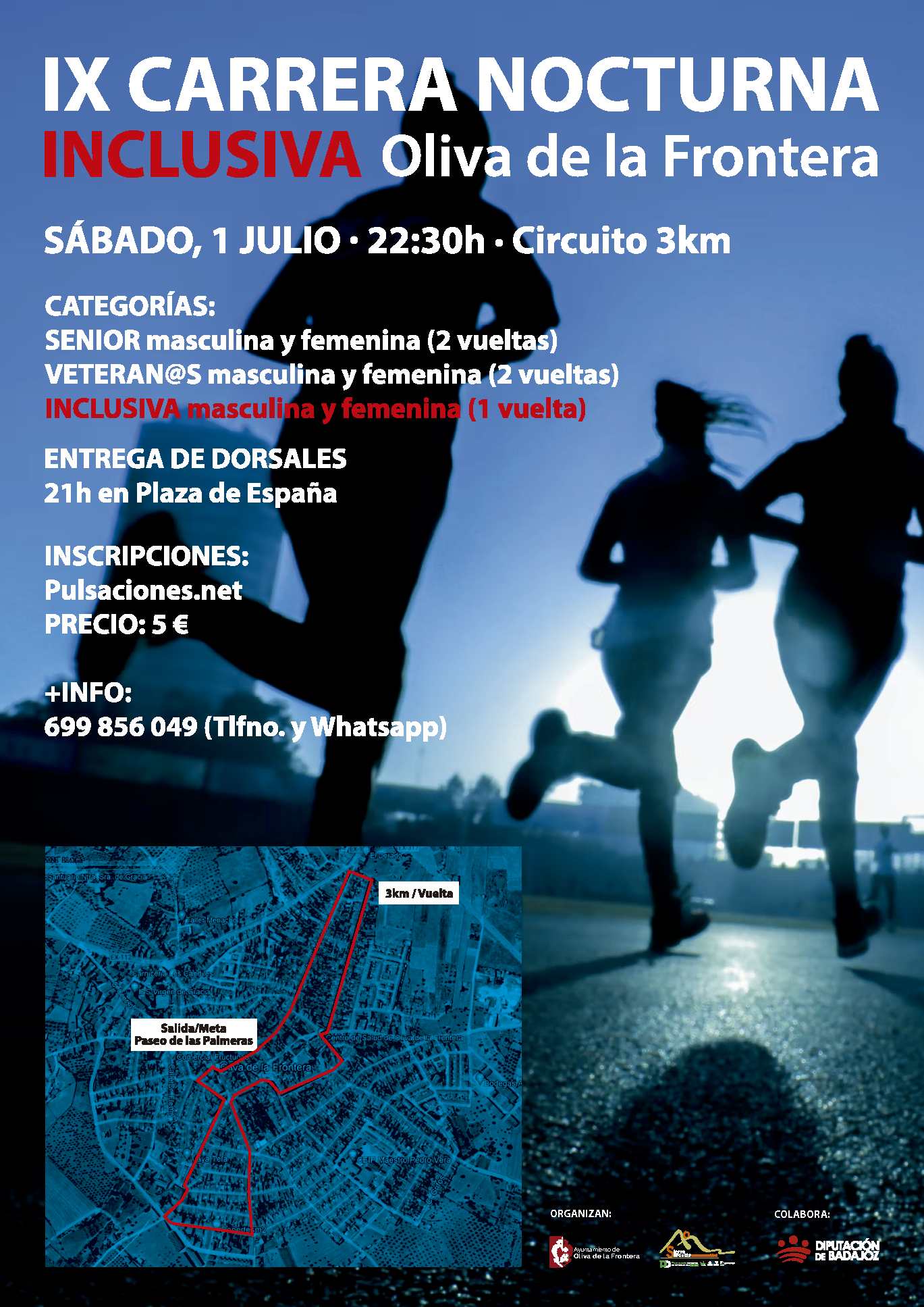 IX CARRERA NOCTURNA INCLUSIVA - OLIVA DE LA FRONTERA - Inscríbete