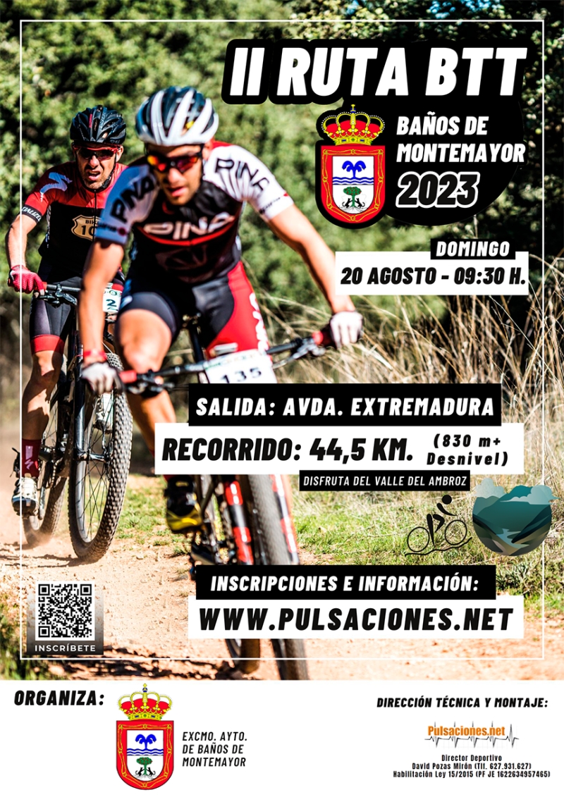 II RUTA BTT BAÑOS DE MONTEMAYOR 2023 - Inscríbete