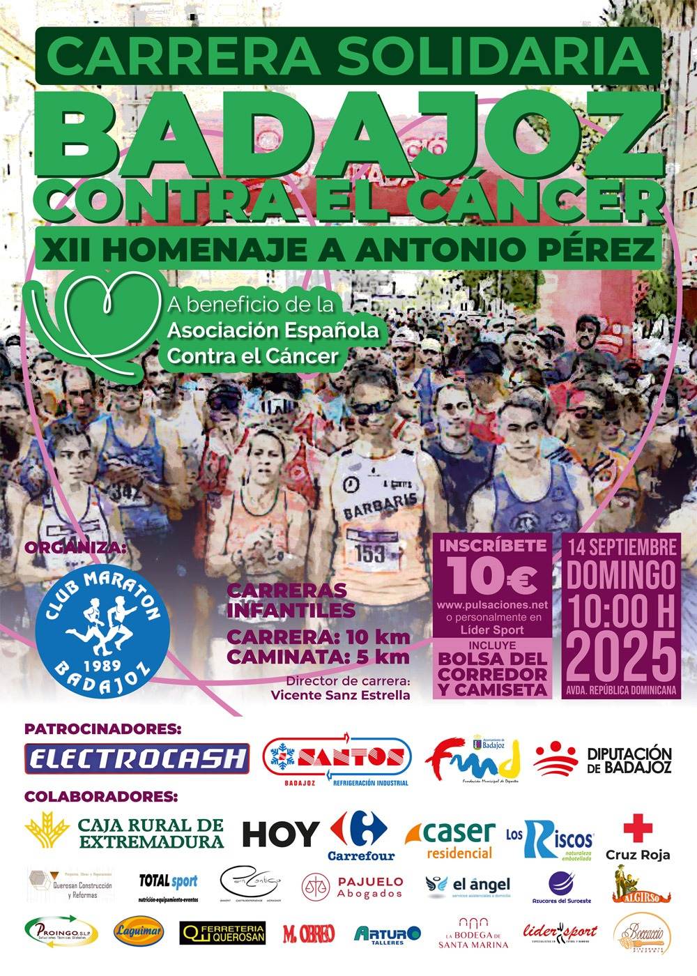 CARRERA SOLIDARIA “BADAJOZ CONTRA EL CÁNCER” – XII HOMENAJE A ANTONIO PÉREZ 2025 - Inscríbete