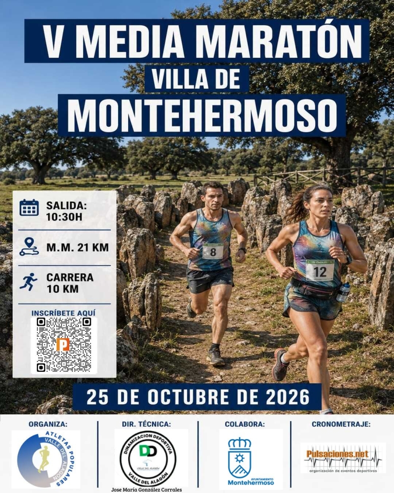 V MEDIA MARATÓN VILLA DE MONTEHERMOSO 2026 - Inscríbete