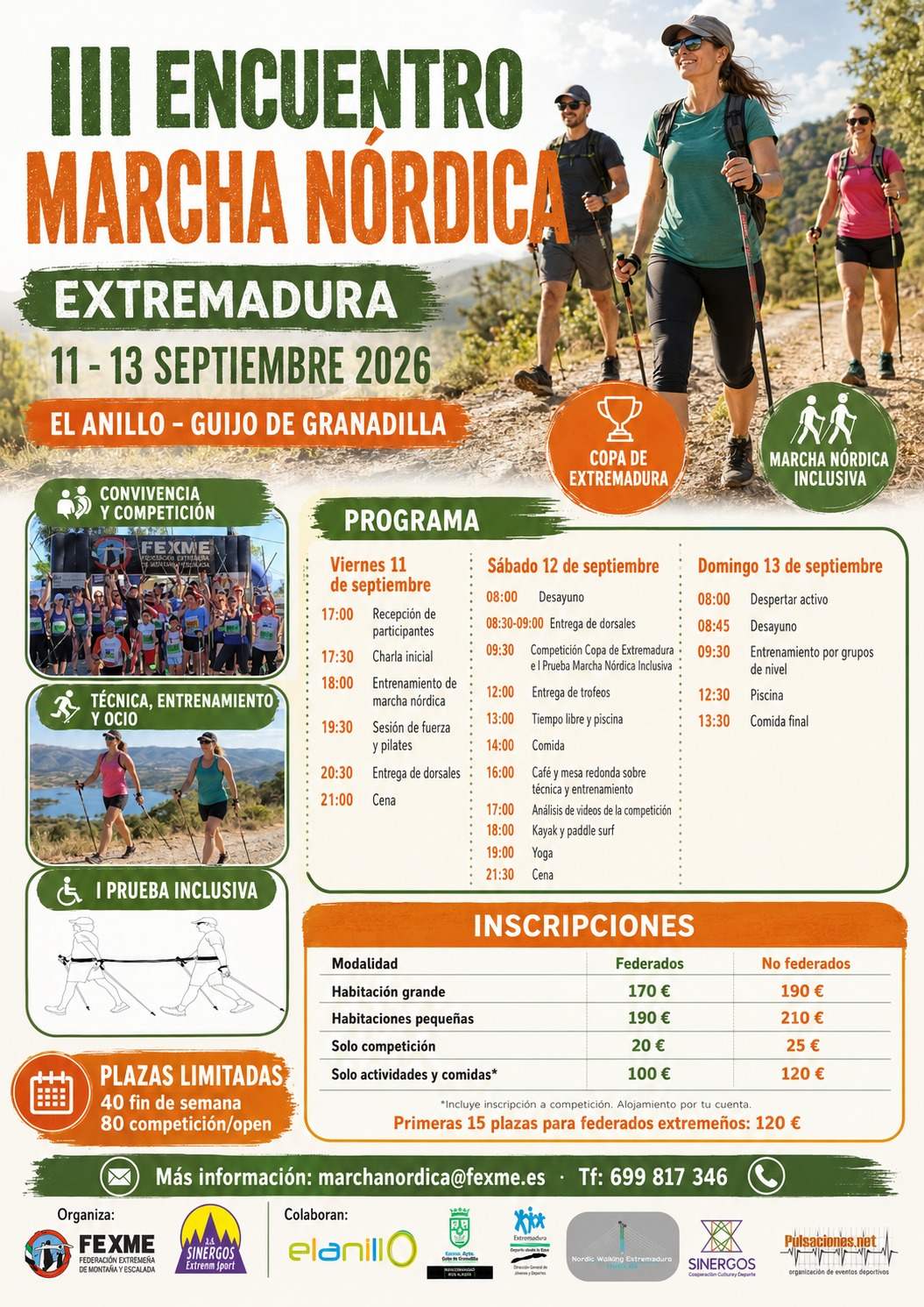 III ENCUENTRO Y CAMPEONATO MARCHA NÓRDICA - EL ANILLO 2026  - Inscríbete