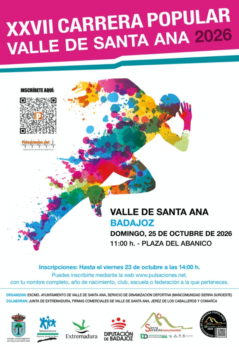 XXVII CARRERA POPULAR VALLE DE SANTA ANA 2026 - Inscríbete