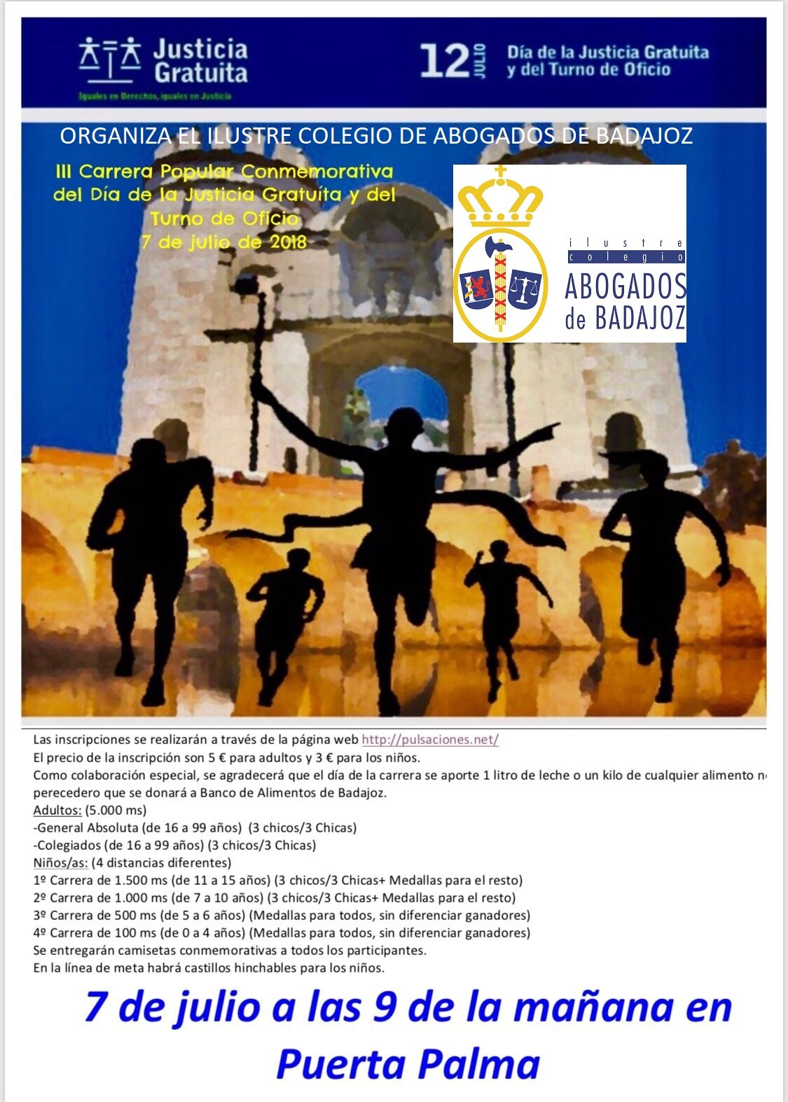 III CARRERA POPULAR CONMEMORATIVA DEL DÍA DE LA JUSTICIA GRATUITA Y TURNO DE OFICIO - Inscríbete