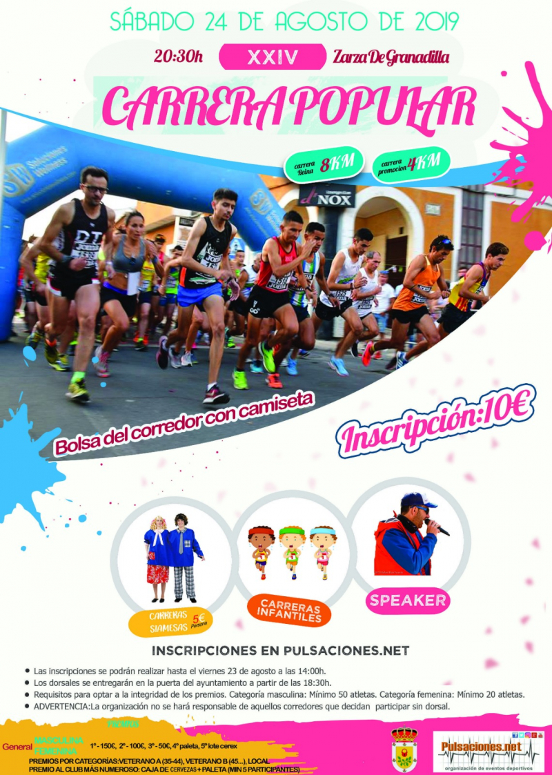 XXIV CARRERA POPULAR ZARZA DE GRANADILLA 2019 - Inscríbete