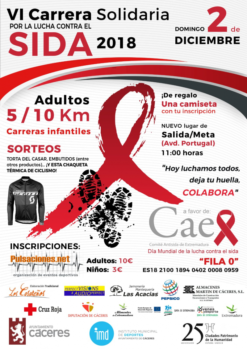 VI CARRERA SOLIDARIA POR LA LUCHA CONTRA EL VIH-SIDA 2018 - Inscríbete VI CARRERA SOLIDARIA POR LA LUCHA CONTRA EL VIH-SIDA 2018 - Inscríbete